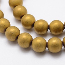 Electroplate Non-magnetic Synthetic Hematite Beads Strands&nbsp;G-R363-10mm-M