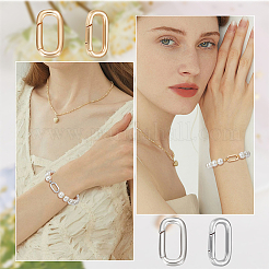 10Pcs 2 Colors Brass Spring Gate Rings&nbsp;KK-BBC0007-77