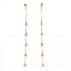 Brass Enamel Chain Tassel Earrings&nbsp;EJEW-JE05786