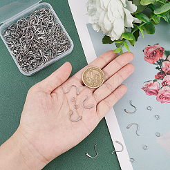 200Pcs 304 Stainless Steel Stud Earring Hooks and 200Pcs Jump Rings&nbsp;STAS-UN0034-93