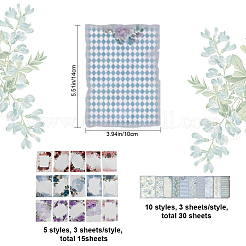 4 Sets 4 Styles Floral Translucent Scrapbook Paper Pads&nbsp;SCRA-GF0001-08