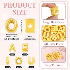50Pcs 5 Styles UV Plating Opaque Acrylic Beads&nbsp;PACR-TA0001-31B