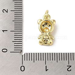 Brass Micro Pave Clear Cubic Zirconia Pendants&nbsp;KK-R162-004C-G