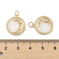 Brass Micro Pave Cubic Zirconia Pendants&nbsp;KK-P260-25G