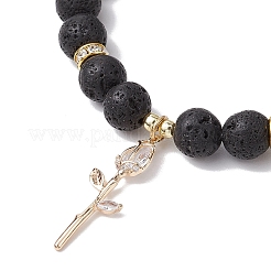 Natural Lava Rock Beaded Stretch Bracelets&nbsp;BJEW-JB11000-02