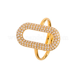 304 Stainless Steel Micro Pave Cubic Zirconia Cuff Open Rings&nbsp;WG96BDC-03