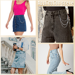 2Pcs 2 Styles Alloy Chain Belts for Pants&nbsp;AJEW-GF0011-94