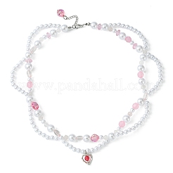 Alloy Heart Pendant Necklace&nbsp;NJEW-FZ00004-11