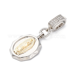 Brass Micro Pave Cubic Zirconia Pendants&nbsp;KK-S510-45GP-03