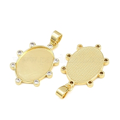 Brass Pave Clear Cubic Zirconia Pendants&nbsp;KK-CBA6A75-01G