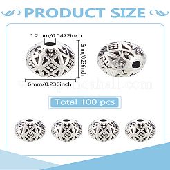 100Pcs Alloy Beads&nbsp;FIND-LP0002-55