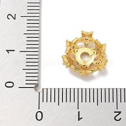 Rack Plating Star Brass Micro Pave Clear Cubic Zirconia Bead Caps&nbsp;KK-L224-028G