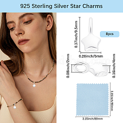 8Pcs 925 Sterling Silver Charms&nbsp;STER-BBC0009-94