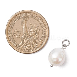 Natural Baroque Pearl Keshi Pearl Pendants&nbsp;PALLOY-JF04627-02