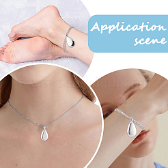 Teardrop 201 Stainless Steel Memorial Urn Ashes Pendant Necklaces&nbsp;DIY-CN0003-40P