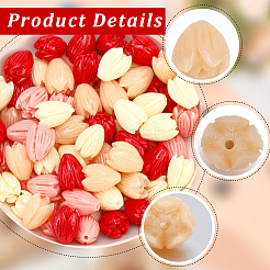 100Pcs 4 Colors Dyed Synthetic Coral Carved Beads&nbsp;CORA-SP0001-12