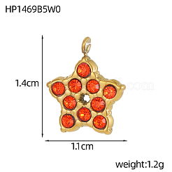304 Stainless Steel Micro Pave Cubic Zirconia Pendants&nbsp;STAS-OY008-67G