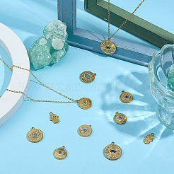 14pcs 7 styles 304 Stainless Steel Pendants&nbsp;STAS-BBC0006-33