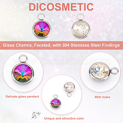 16Pcs 2 Color Glass Charms&nbsp;GLAA-DC0001-02