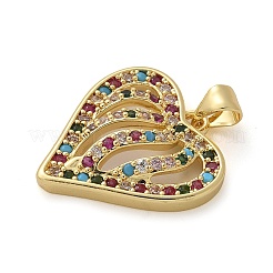 Brass Micro Pave Cubic Zirconia Pendants&nbsp;KK-M319-23G-03