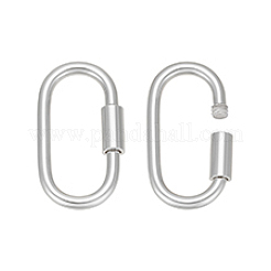 2Pcs Sterling Silver Locking Carabiner&nbsp;STER-PH0007-88P