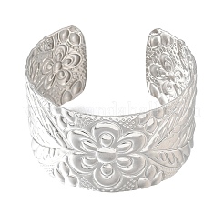 35MM 304 Stainless Steel Textured Flower Wide Cuff Bangles for Women&nbsp;SA-CBAB767-33P