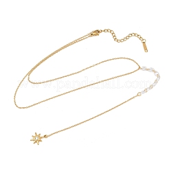 304 Stainless Steel Crystal Rhinestone Sun Long Tassel Y Necklaces for Women&nbsp;SA-CBA48C7-04G