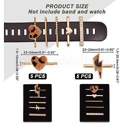 10Pcs Heart & Lightning Bolt Alloy Watch Band Charms Set&nbsp;FIND-NB0003-21