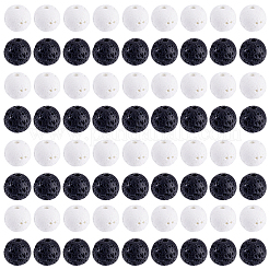 5 Strands 2 Colors Natural Lava Rock Round Beads Strands&nbsp;G-PA0001-88
