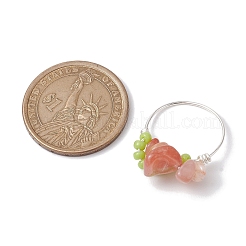 Natural South Red Agate Chip Finger Rings&nbsp;RJEW-TA00125