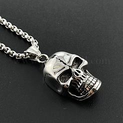 Stainless Steel Skull Pendant Punk Style Hip-hop Necklaces for Men&nbsp;KQ3435