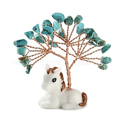 Natural & Synthetic Gemstone Chips Tree of Life Decorations&nbsp;DJEW-A017-01