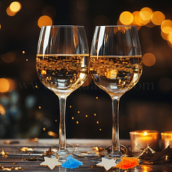6 Sets Brass Wine Glass Charms Set&nbsp;AJEW-HY0001-48