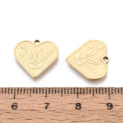 Religion 304 Stainless Steel Heart Pendants&nbsp;STAS-T073-05G