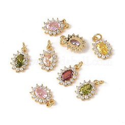 SHEGRACE Brass Micro Pave Cubic Zirconia Pendants&nbsp;XGRQ2O909-446G
