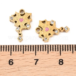 304 Stainless Steel Enamel with Rhinestone Pendants&nbsp;STAS-Z188-03G