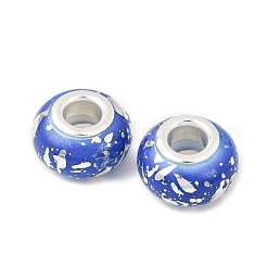 Opaque Resin Rondelle European Beads&nbsp;RESI-Z046-03D