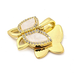 Brass Micro Pave Clear Cubic Zirconia Pendants&nbsp;FIND-Z044-08G