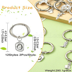 24Pcs 12 Styles Cowboy Theme Mixed Shapes Alloy Shoes Charms&nbsp;HJEW-CJ00041
