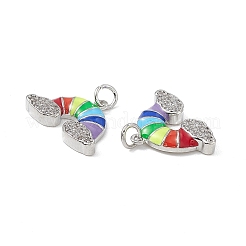 Brass Micro Pave Cubic Zirconia Charms&nbsp;KK-E068-VB433
