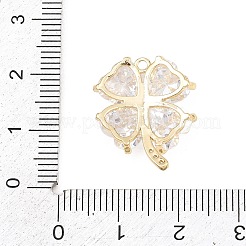 Brass Micro Pave Clear Cubic Zirconia Pendants&nbsp;KK-D225-05G