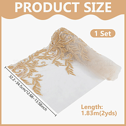 2 Yards Polyester Embroidery Flower Lace Trim&nbsp;DIY-WH0661-27C