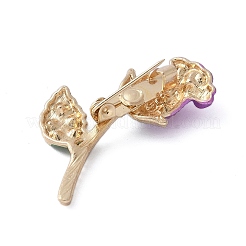 Alloy Rhinestone Brooches&nbsp;JEWB-H028-02G-04