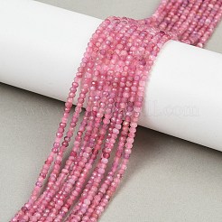 Faceted Rondelle Natural Red Tourmaline Bead Strands&nbsp;G-F289-45