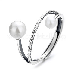 Rhodium Plated 925 Sterling Silver Adjustable Rings for Women&nbsp;FS-WG77101-01
