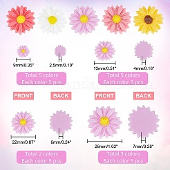 Flatback Hair & Costume Accessories Ornaments Resin Flower Daisy Cabochons&nbsp;CRES-PH0003-18
