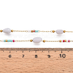 Handmade Seed Beads Nuggets Link Chains&nbsp;CHS-T006-34G