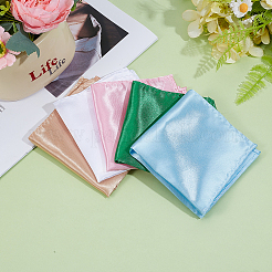 10Pcs 5 Colors Imitation Silk Men's Suit Square Scarf&nbsp;AJEW-CY0002-34B