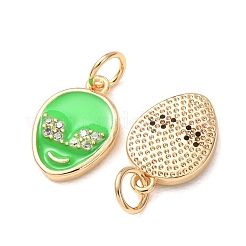 Brass Micro Pave Clear Cubic Zirconia Charms&nbsp;CU-K002-23G