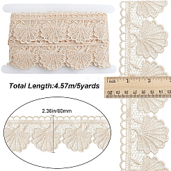4.7~5Yards Cotton Shell Shaped Flower Lace Ribbon&nbsp;OCOR-GF0003-95B